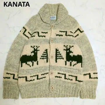 [ 70s ] 카나타 코위찬 니트 루돌프 트리 메이플 리프 각인 M 상당