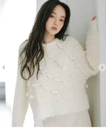 cocodeal 팬시얀 리본 니트