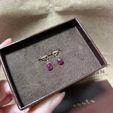 K10 루비 귀걸이 참 아가트