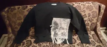 질 샌더 블랙 플라워 프린트 맨투맨