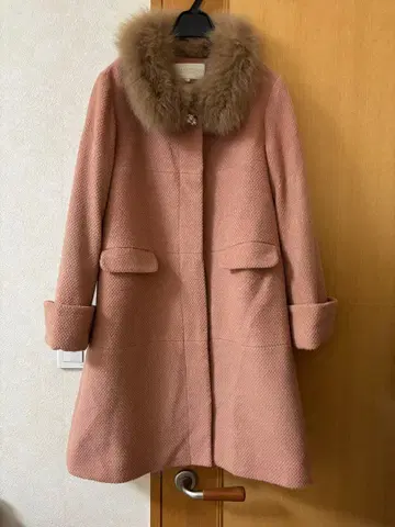 이시하라 사토미 착용 핑크 울 A라인 코트 퍼 포함