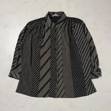 긴팔 셔츠 블랙 베이지 올 패턴 폴리에스테르 출퇴근 봄 가을 성숙 캐주얼