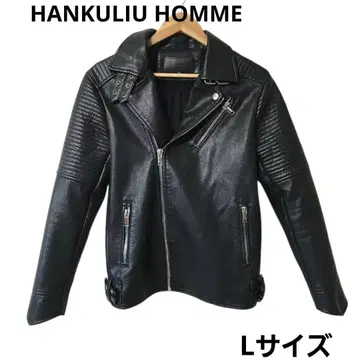 HANKULIU HOMME 가죽 더블 라이더 자켓 L 블랙