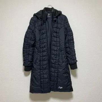 [구제 의류] Y2K Lady Eques 후드 부착 롱 코트 블랙