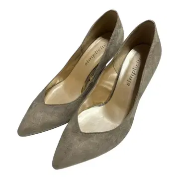 고품질 스웨이드 펌프스 스틸레토 베이지 36 1/2