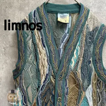 [ 호주산 ] 3D 니트 베스트 앞 버튼 구제 의류 레트로 빈티지