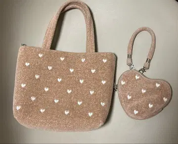 FEILER 페이러 러브러리 하트 백 베이지 파우치 세트