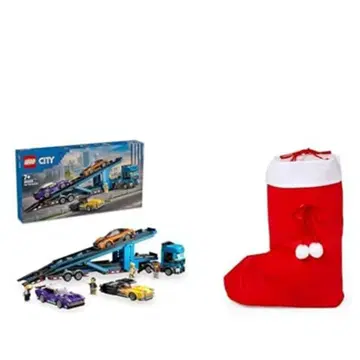LEGO City 60408 카 운송 트럭 세트 크리스마스 랩핑 백 포함