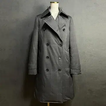 ICE 윈도페인 더블 롱 코트 그레이 M