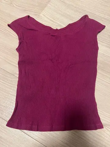 진한 핑크 리브 탱크탑