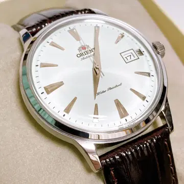 오리엔트 밤비노 자동 와인딩 손목시계 화이트