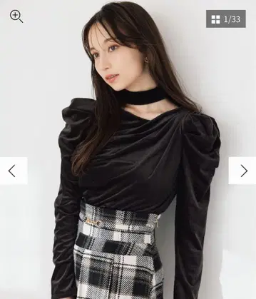 새상품 dazzlin 초커 포함 드레이프 시어 벨로아 상의