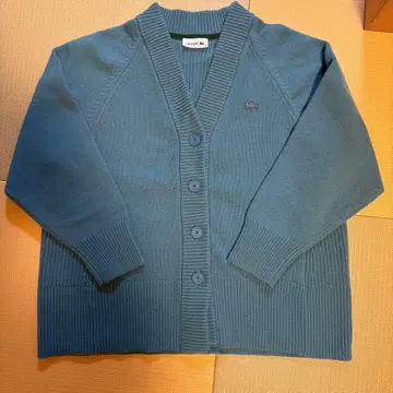 LACOSTE 앞뒤 절개 콤비네이션 V넥 니트 가디건