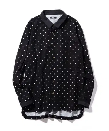 glamb 블랙 물방울 패턴 긴팔 셔츠