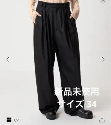 [ 미사용 새상품 ] 6(ROKU) 울 턱 팬츠 25FW