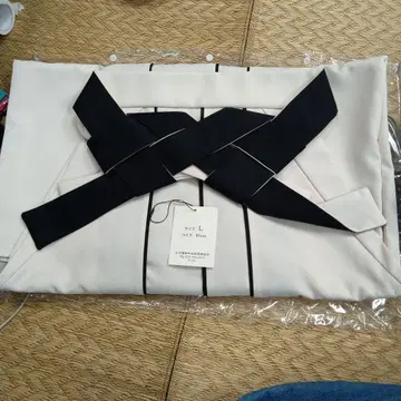 화이트 블랙 스트라이프 하카마 L 사이즈 끈 길이 95cm