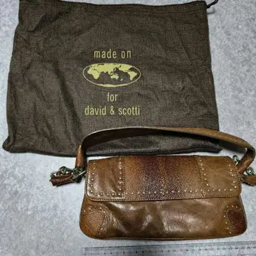 david & scott 브라운 가죽 백