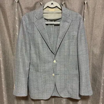 y121707 Kent Ave 테일러드 자켓 체크 무늬 얇은 소재 M