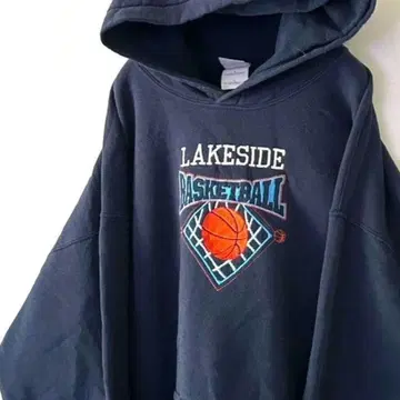 레이크사이드 농구 자수 맨투맨 후드티 L 네이비 네이비 컬러 구제 의류