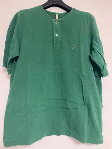 [ SCYE BASICS ] 그린 헨리넥 피케 셔츠