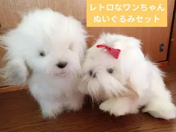 레트로 강아지 봉제 인형 세트