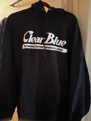 Clear Blue 블랙 후드티 XXL