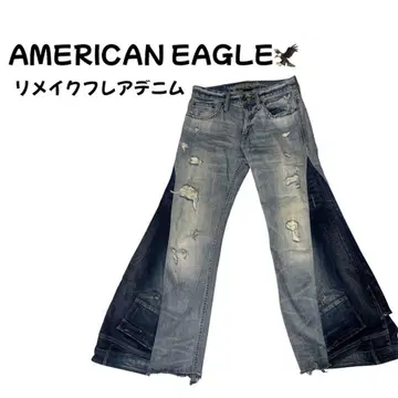 AMERICAN EAGLE 리메이크 플레어 데님 구제 의류