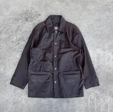 RARG 천연 가죽 가죽 자켓 스탠드 칼라 브라운 M~L