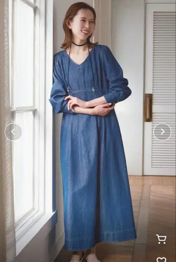 로페피크닉 데님 원피스