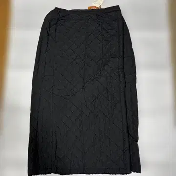 미사용 새상품 랩 스커트 블랙 퀼팅 보아 안감 방한 기장 86cm