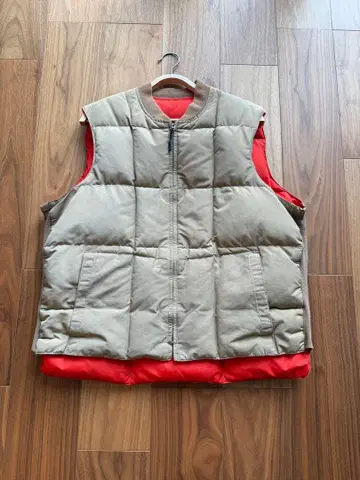 L.L.Bean 리버서블 다운 베스트 필기체 70s 80s