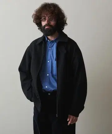 Steven Alan 슈퍼130 멜톤 해링턴 자켓 블랙