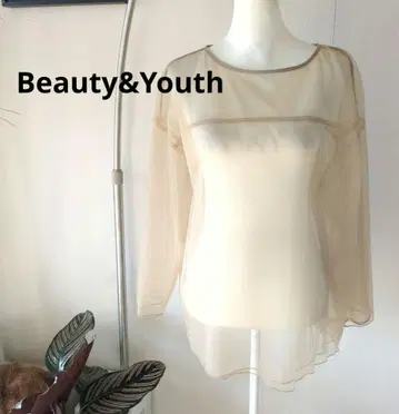 뷰티&유스 오간자 플레어 상의 스트레치 있음