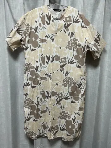 일본 미발매! marimekko 플라워 프린트 반팔 셔츠 원피스