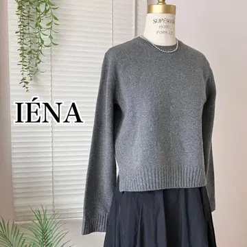 [ 새상품급 ] IENA SUPER180 크루넥 풀오버 그레이 니트