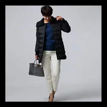 언타이틀 다운 코트 절개 옷깃 니트 비대칭 블랙 컬러 L