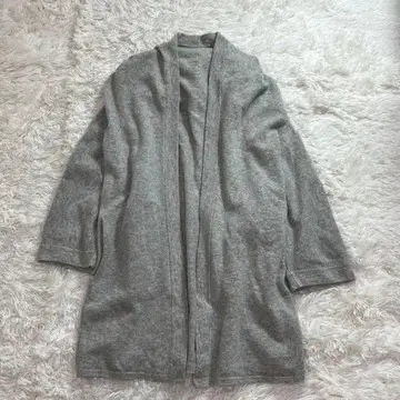 MACPHEE 울 캐시미어 후드 부착 니트 가디건