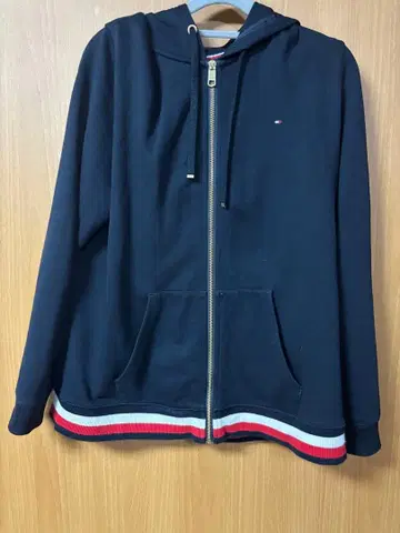 TOMMY HILFIGER 네이비 풀 지퍼 후드티 XL