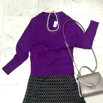 새상품 바나나리퍼블릭 퍼플 얇은 소재 니트 S 사이즈 리브 택 포함