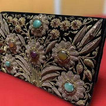 ZENITH 보석 철조망 자수 빈티지 클러치백 21 x 12cm