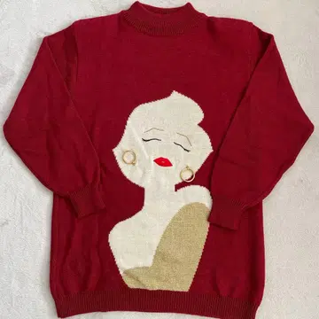[ 미사용 새상품 ] 마릴린 몬로 상의 니트 스웨터 롱니트 구제 의류