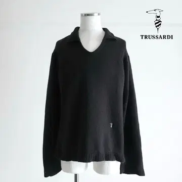 [ 이탈리아제 ] TRUSSARDI 울 스키퍼 니트 차콜 그레이