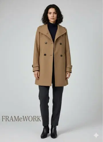 울 x 캐시미어 혼방 코트 FRAMeWORK 카멜