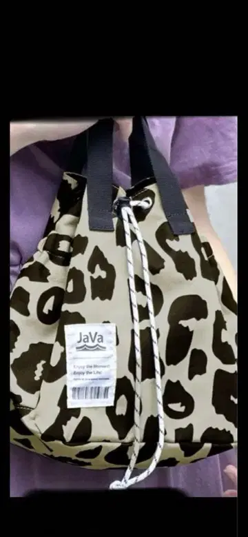 JaVa 레오파드 무늬 토트백