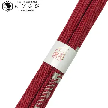 일본 정통의상 소품 허리띠 순수 실크 평조 조 빨간색 C-6791