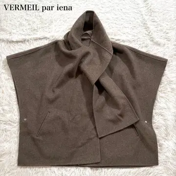 새상품급 베르메이유 페예나 더블 페이스 숏 망토 코트 브라운
