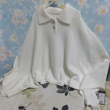 ayane 아얀 카라 달린 니트 판초