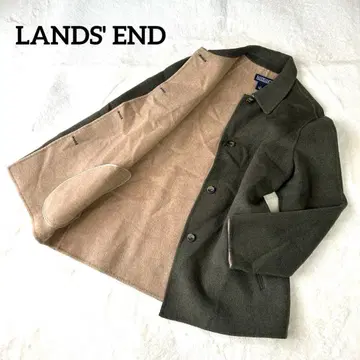 컨디션 최상 랜드스엔드 캐시미어 혼방 울 코트 카키 L 상당