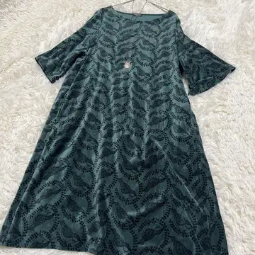 marble sud 마블슈드 벨로아 원피스 새 패턴 다크 그린