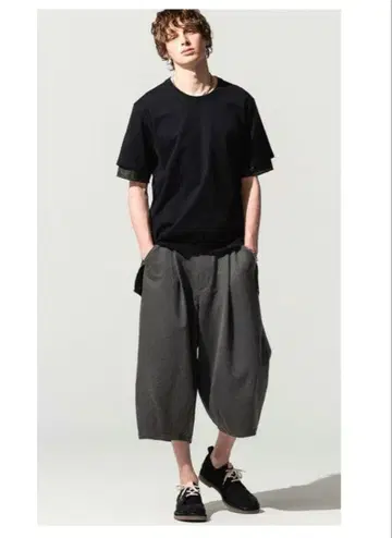 glamb 크롭 와이드 팬츠 그레이